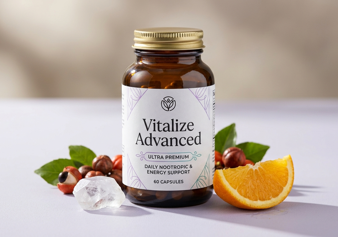 Frasco de Vitalize Advanced – suplemento alimentar premium